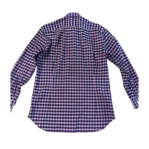 Bonobos Purple Gingham Dress Shirt Mens 16 33 Tailored Slim Fit Button Up - Picture 2 of 6